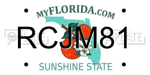 RCJM81 Florida License Plate