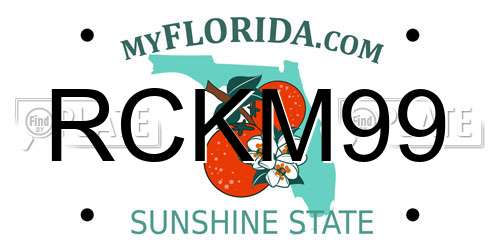 RCKM99 Florida License Plate