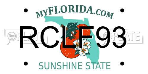 RCLF93 Florida License Plate