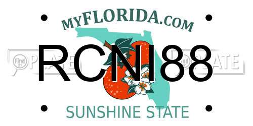 RCNI88 Florida License Plate