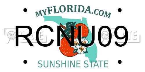 RCNU09 Florida License Plate