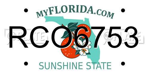RCO6753 Florida License Plate