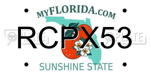 RCPX53 Florida License Plate