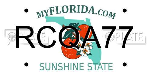 RCQA77 Florida License Plate