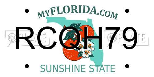 RCQH79 Florida License Plate