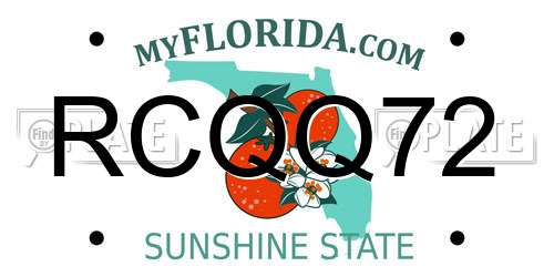 RCQQ72 Florida License Plate