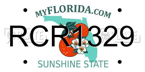RCR1329 Florida License Plate