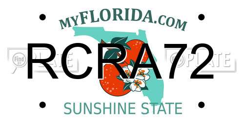 RCRA72 Florida License Plate