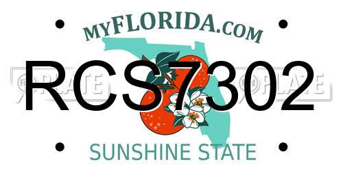 RCS7302 Florida License Plate