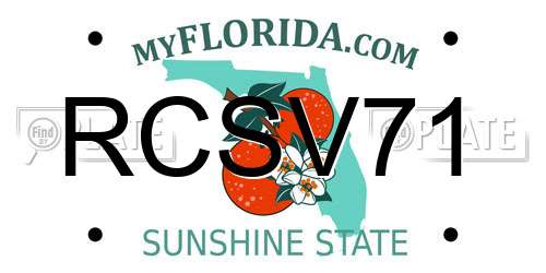RCSV71 Florida License Plate