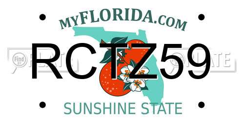 RCTZ59 Florida License Plate