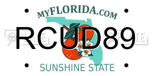 RCUD89 Florida License Plate