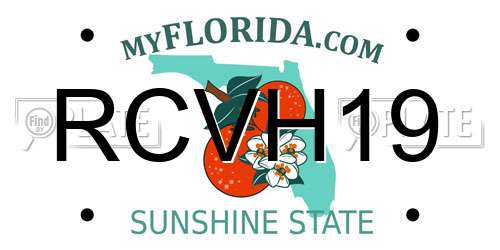 RCVH19 Florida License Plate