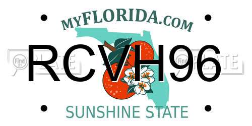 RCVH96 Florida License Plate
