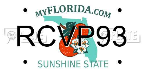 RCVP93 Florida License Plate