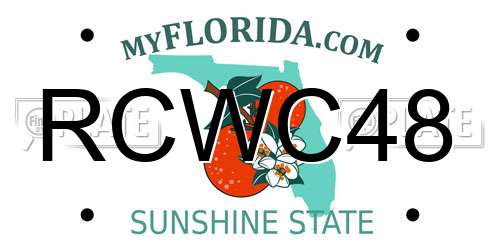 RCWC48 Florida License Plate