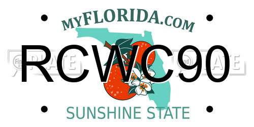 RCWC90 Florida License Plate