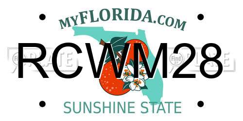 RCWM28 Florida License Plate