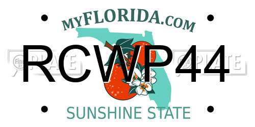 RCWP44 Florida License Plate