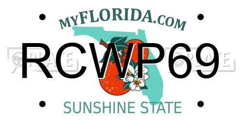 RCWP69 Florida License Plate
