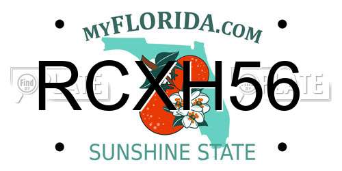 RCXH56 Florida License Plate