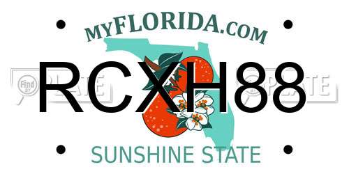 RCXH88 Florida License Plate
