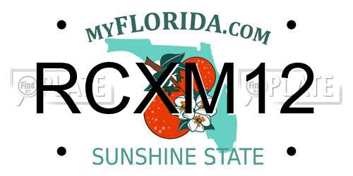 RCXM12 Florida License Plate