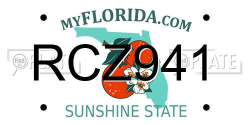 RCZ941 Florida License Plate