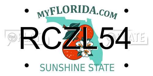 RCZL54 Florida License Plate