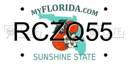 RCZQ55 Florida License Plate