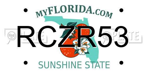RCZR53 Florida License Plate