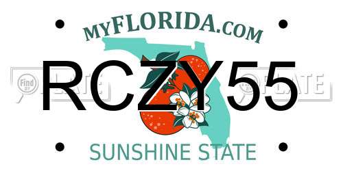 RCZY55 Florida License Plate