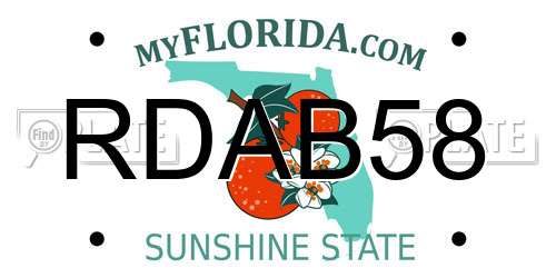RDAB58 Florida License Plate