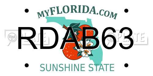 RDAB63 Florida License Plate