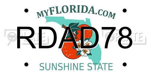 RDAD78 Florida License Plate