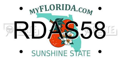 RDAS58 Florida License Plate