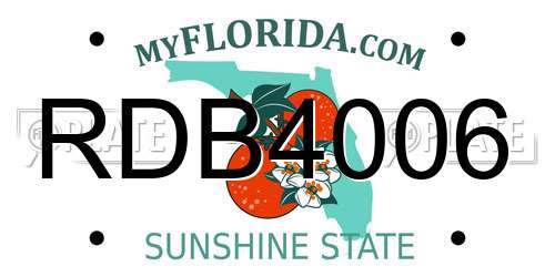 RDB4006 Florida License Plate