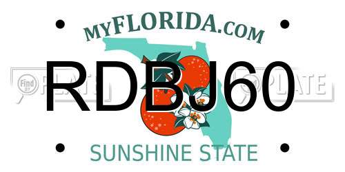 RDBJ60 Florida License Plate