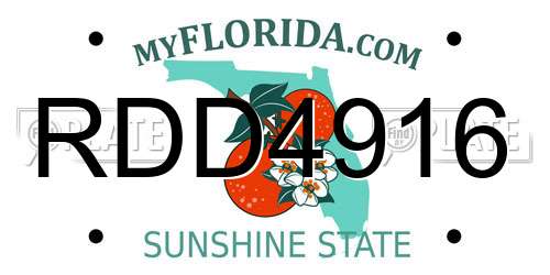 RDD4916 Florida License Plate