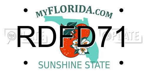 RDFD71 Florida License Plate