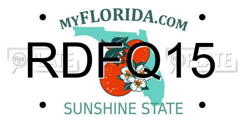 RDFQ15 Florida License Plate
