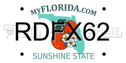 RDFX62 Florida License Plate