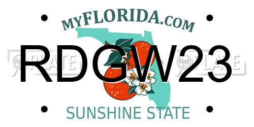 RDGW23 Florida License Plate