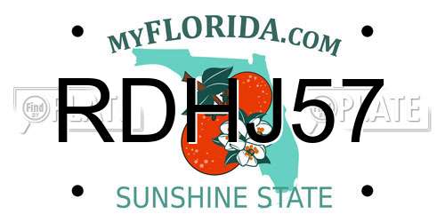 RDHJ57 Florida License Plate
