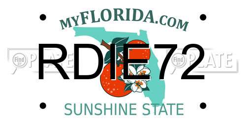 RDIE72 Florida License Plate