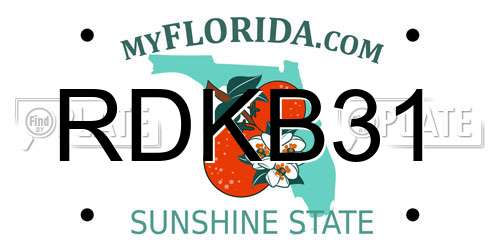 RDKB31 Florida License Plate