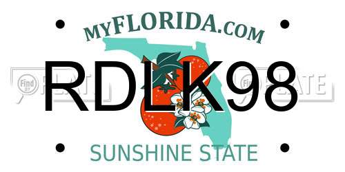 RDLK98 Florida License Plate