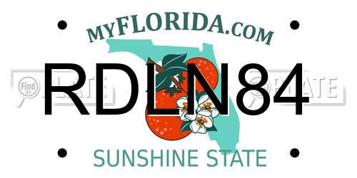 RDLN84 Florida License Plate