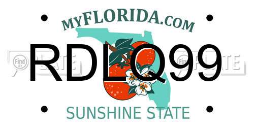 RDLQ99 Florida License Plate
