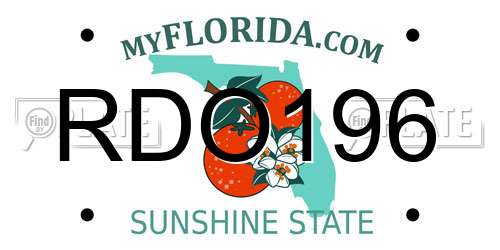 RDO196 Florida License Plate